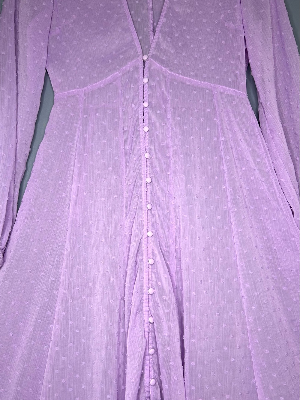 Express X Rocky Barnes Dress XS Purple Sheer Chiffon Maxi Flowy Fairy Gypsy - Picture 13 of 15